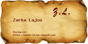 Zarka Lajos névjegykártya
