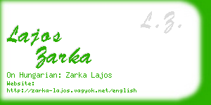 lajos zarka business card